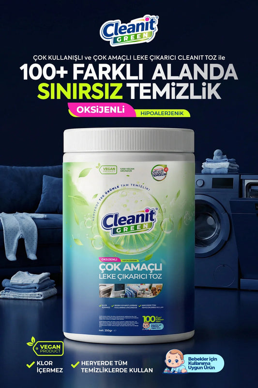 Cleanit Green Çok Amaçlı Oksijenli Leke Çıkarıcı Toz 250 gr