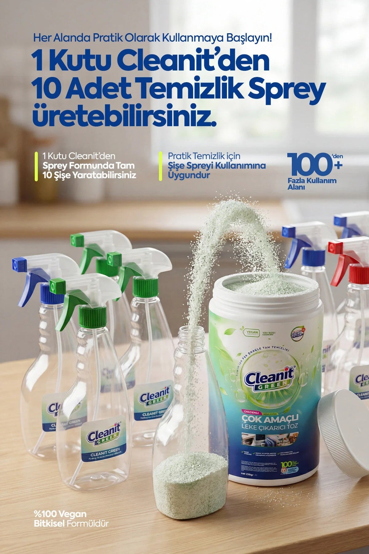 Cleanit Green Çok Amaçlı Oksijenli Leke Çıkarıcı Toz 250 gr