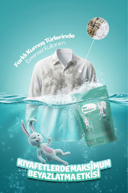 My Rabbit Çamaşır ve Yüzey İçin Çok Amaçlı Oksijenli Toz Leke Çıkarıcı ve Beyazlatıcı 800 gr