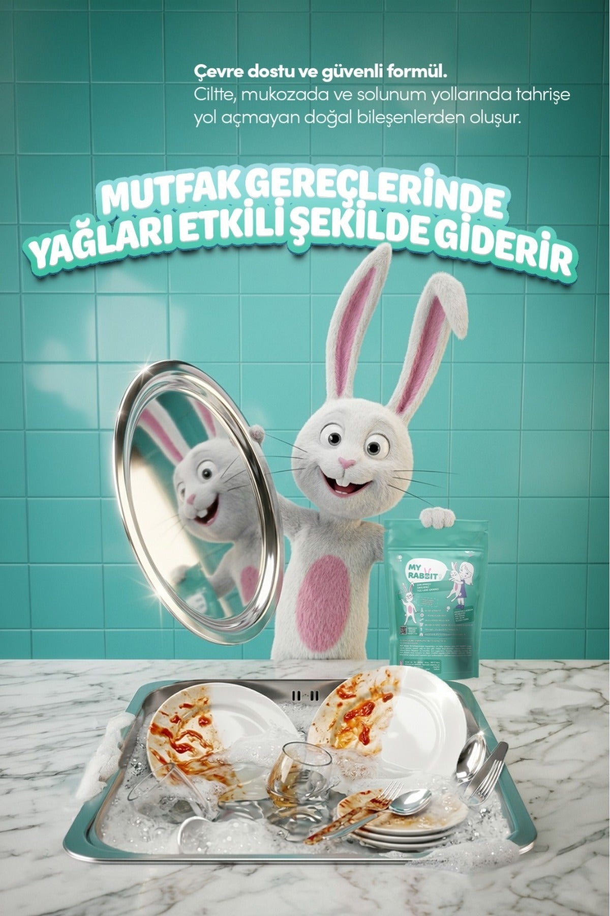 My Rabbit Çamaşır ve Yüzey İçin Çok Amaçlı Oksijenli Toz Leke Çıkarıcı ve Beyazlatıcı 800 gr