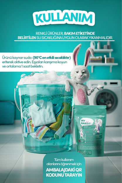 My Rabbit Çamaşır ve Yüzey İçin Çok Amaçlı Oksijenli Toz Leke Çıkarıcı ve Beyazlatıcı 800 gr